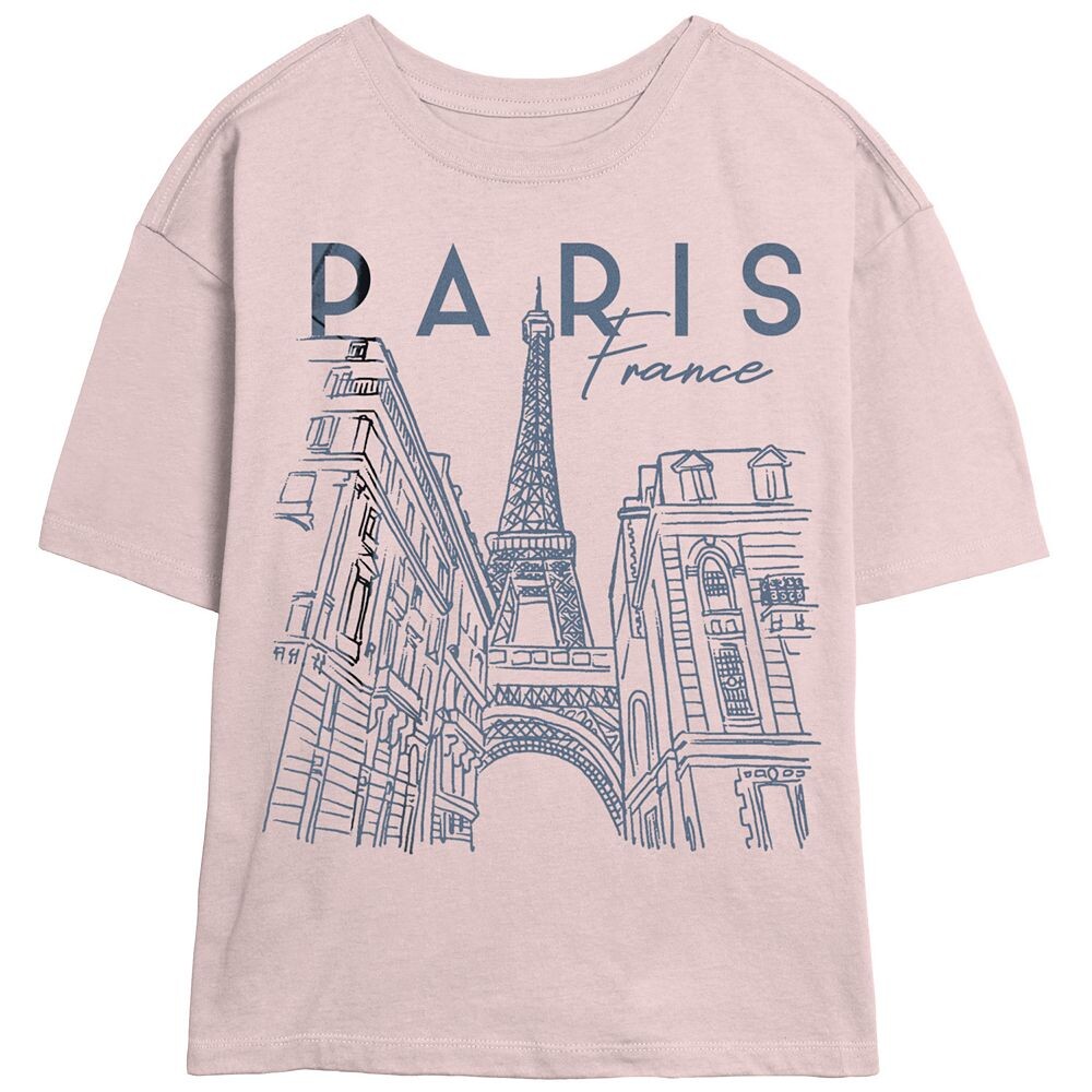 

Футболка для юниоров Paris, France City Sketch Skimmer с рисунком, цвет Blush