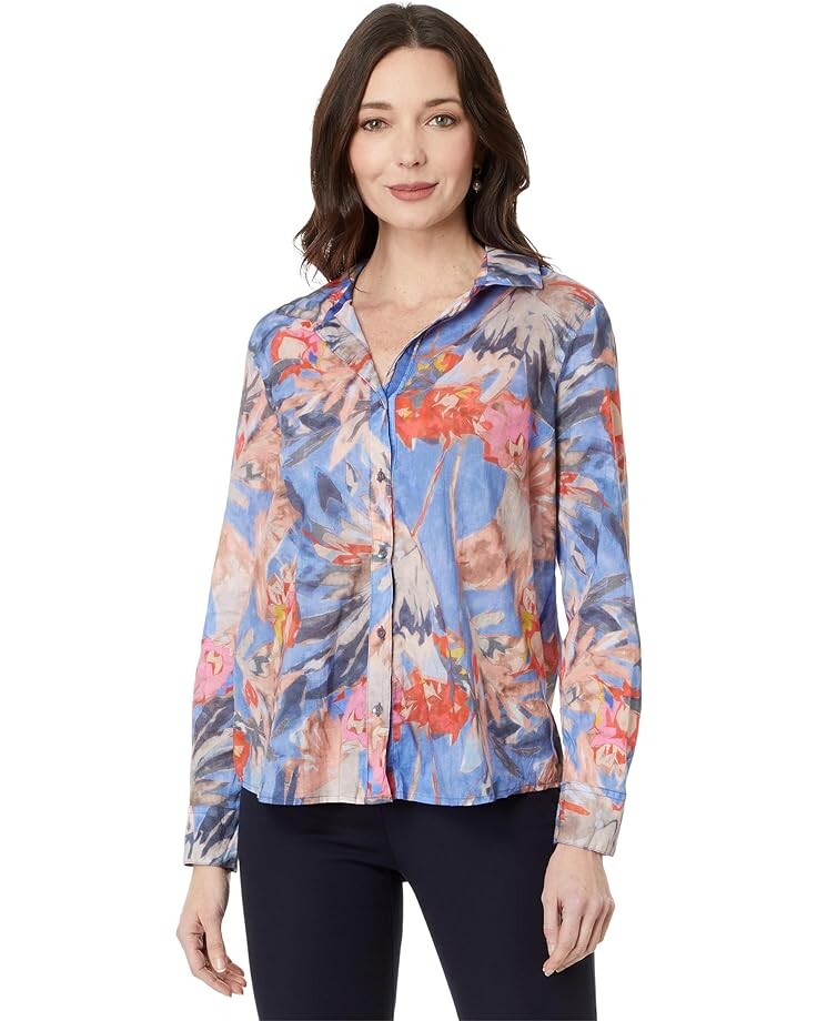 

Рубашка NIC+ZOE Dreamscape Crinkle Shirt, синий