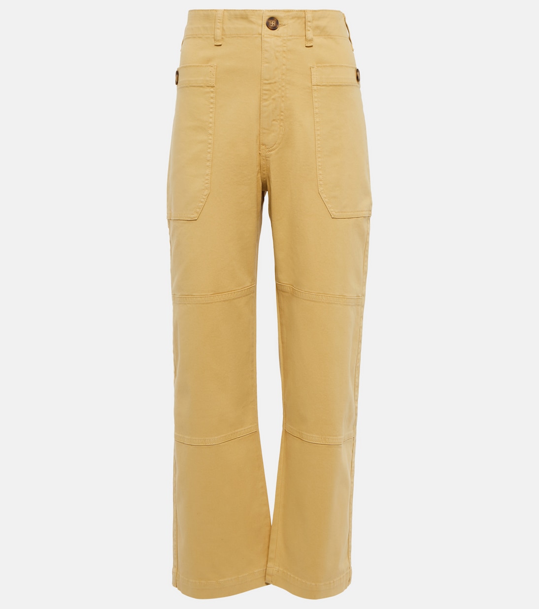 

Укороченные брюки-карго с высокой талией Frame, Washed Tan