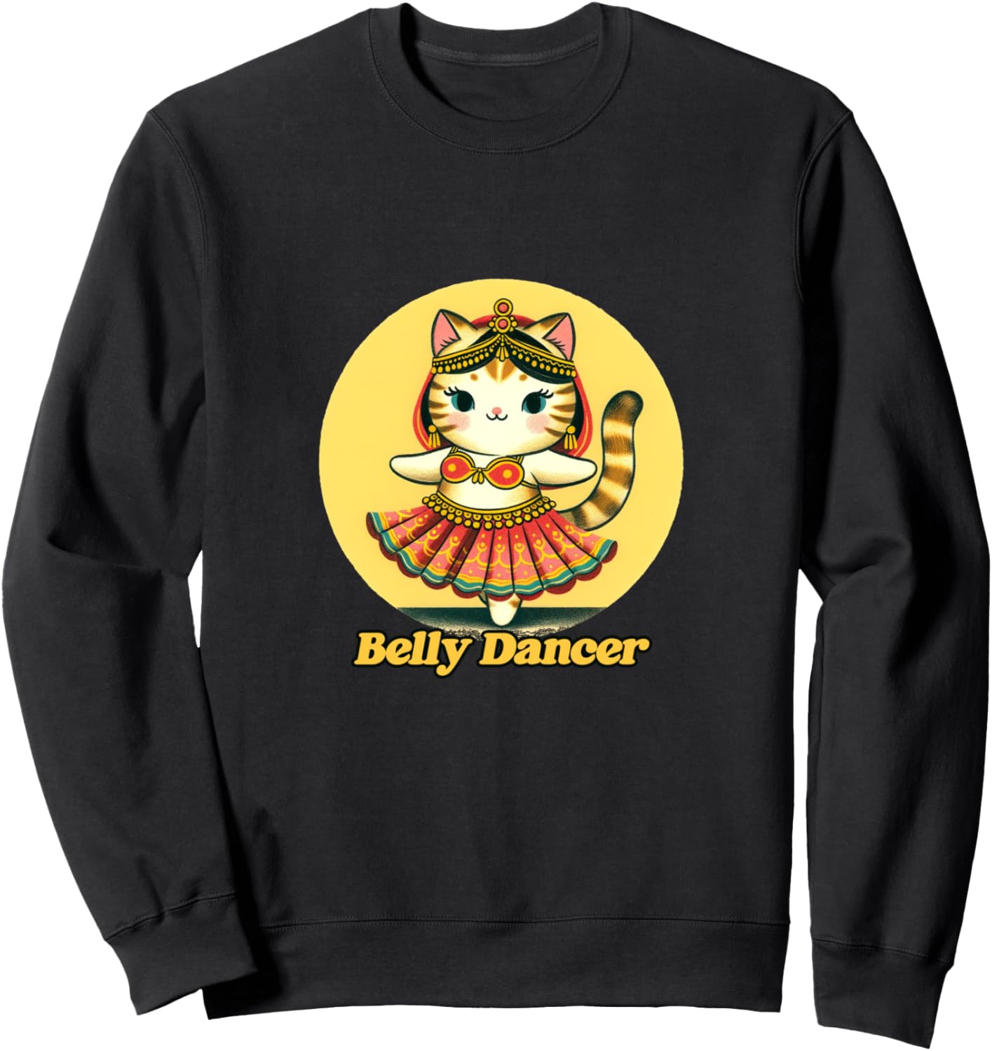 

Винтажная толстовка с изображением кошки, танцующей танец живота Cats Belly Dancing Snugg, черный
