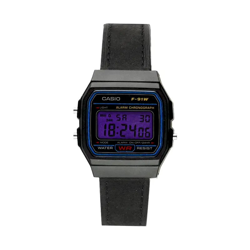 

CASIO Ретро серия кварцевый механизм натуральный кожаный ремешок унисекс черный циферблат часы