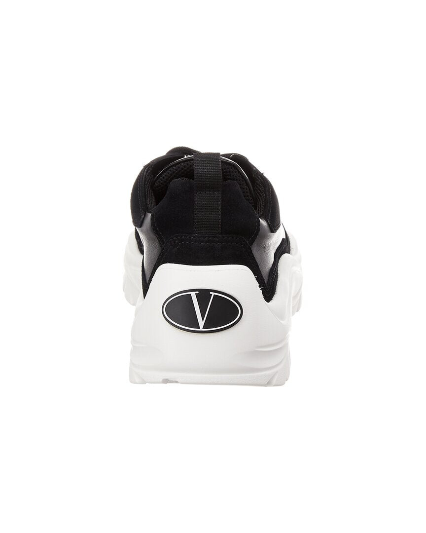 

Кроссовки Valentino из кожи и замши, черный