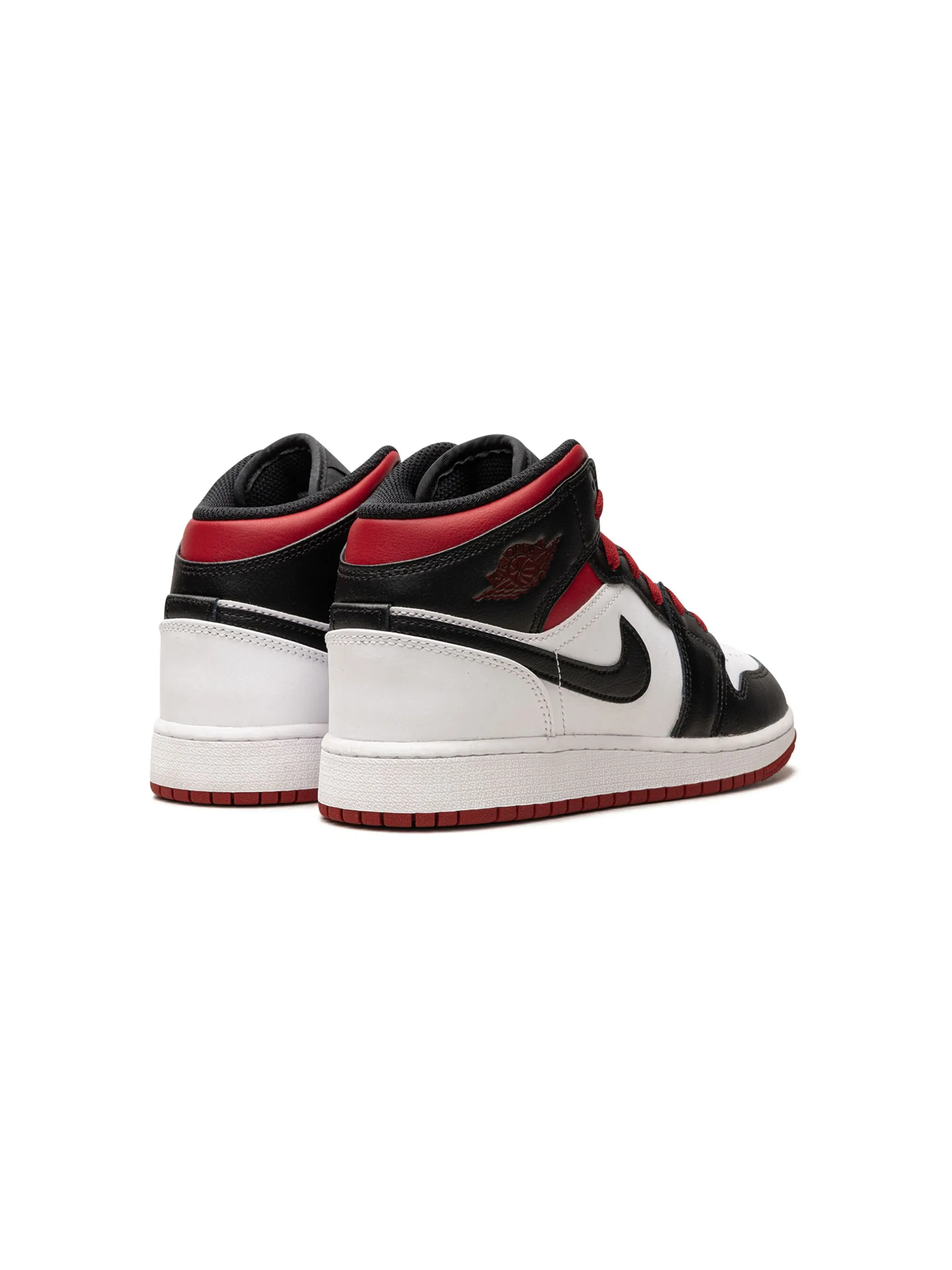 Кроссовки Air Jordan 1 Mid White/Gym Jordan Kids, красный — фото 3
