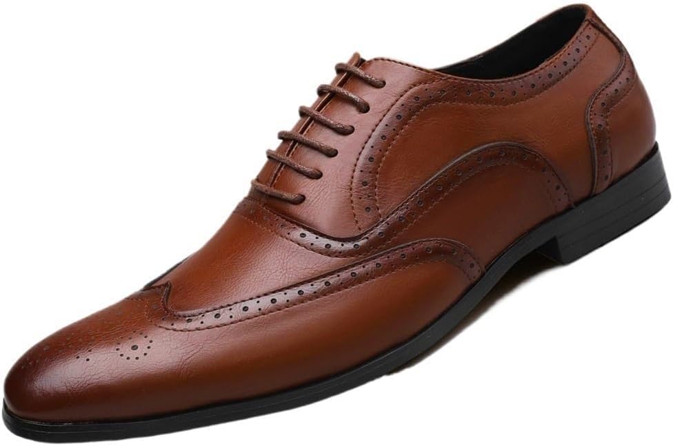 

Итальянские роскошные мужские кожаные туфли на шнуровке, лоферы, круглый носок, деловые, формальные, удобные, для свадьбы, с нескользящей подошвой, из натуральной кожи, классические офисные Lsightus, коричневый