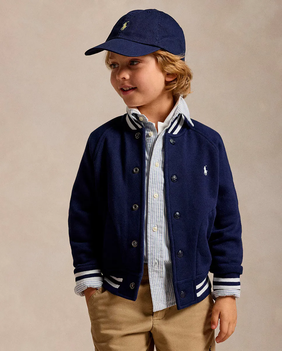 

Бейсбольная куртка из хлопка для мальчиков Polo Ralph Lauren, темно-синий