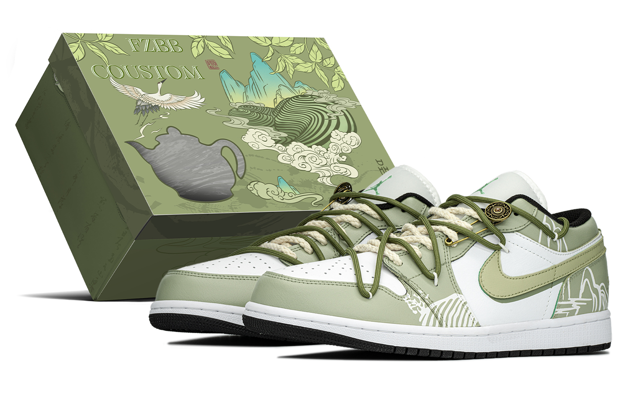 

Jordan Баскетбольные кроссовки Air 1 Vintage, мужские, низкие, белые, зеленые