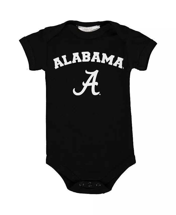 

Боди для мальчиков и девочек черного цвета с логотипом и аркой от Alabama Crimson Tide Two Feet Ahead