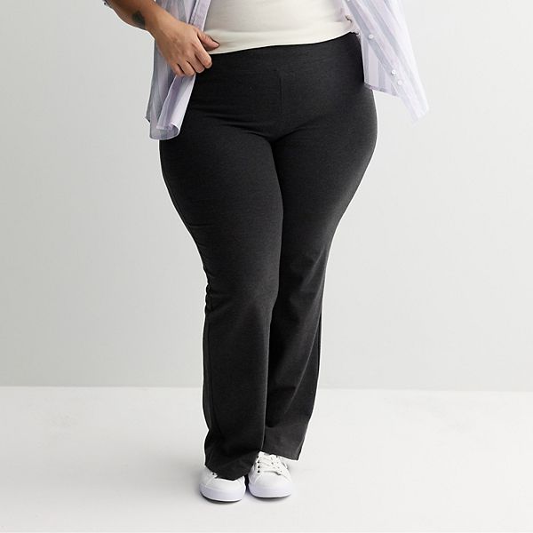 

Плюс сайз леггинсы с высокой посадкой и расклешенным низом Sonoma Goods For Life, Dark Pewter