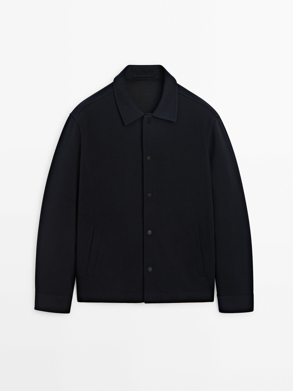 

Хлопковая верхняя рубашка с кнопками Massimo Dutti, синий