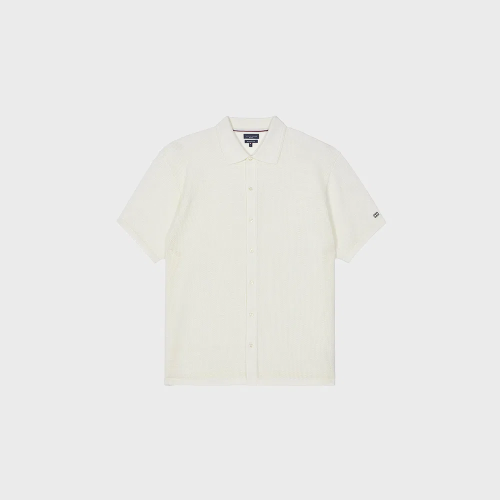 Мужской кардиган свободного кроя из хлопка, айвори, от Tommy Hilfiger — фото 3
