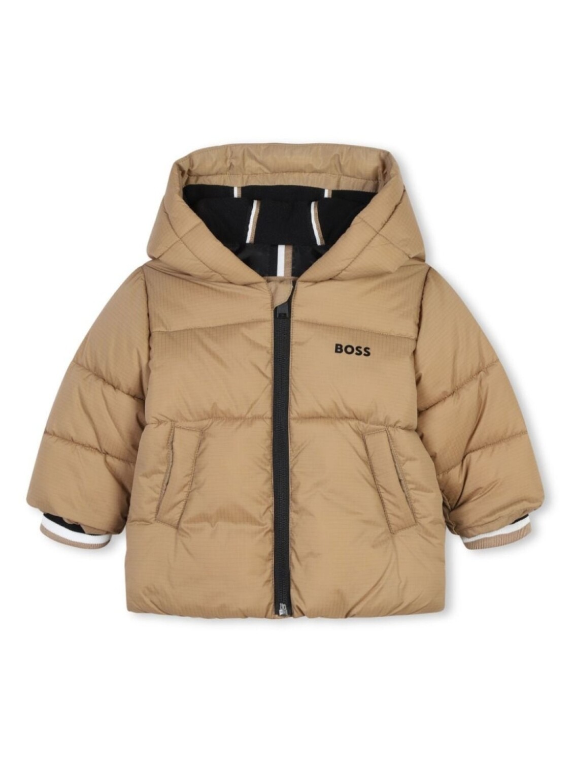 

BOSS Kidswear пуховик с капюшоном, нейтральный цвет