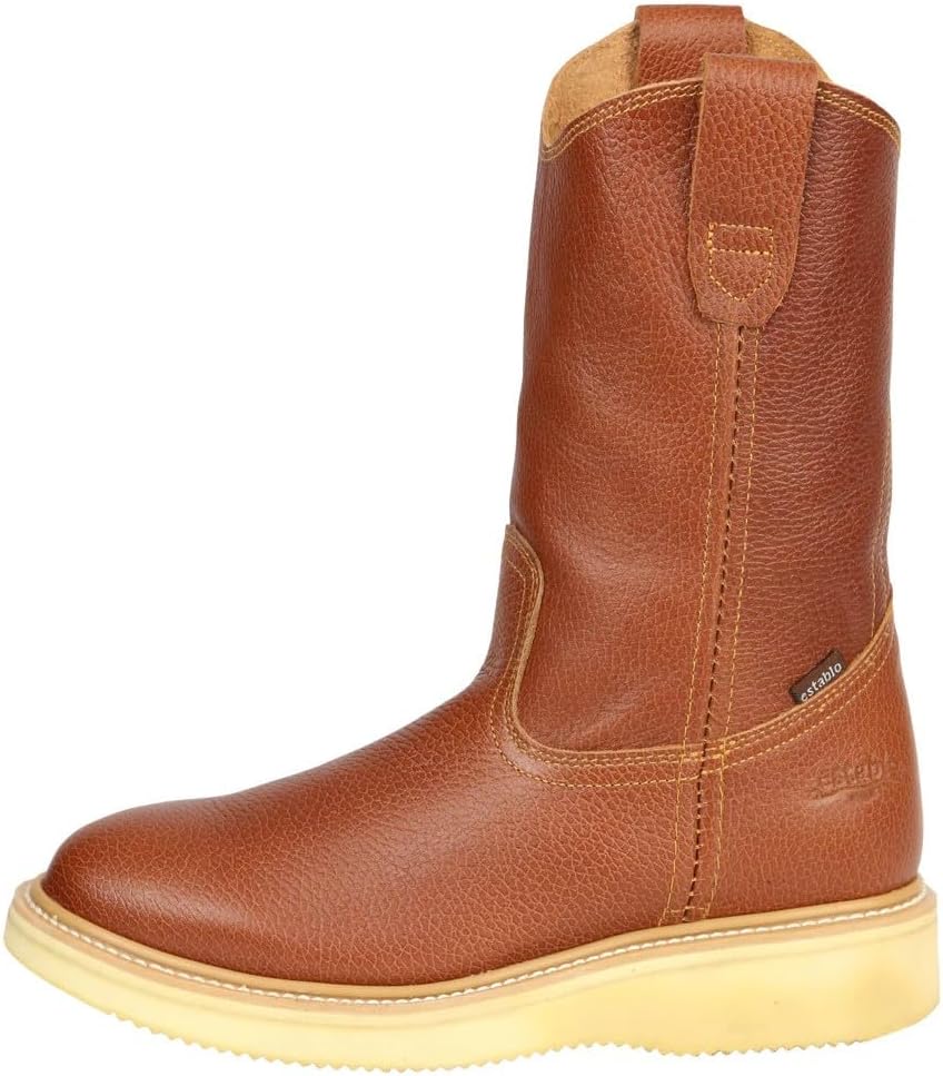 Мужские ботинки Men’s Grizzly из медово-дубовой кожи с круглым носком, подошвой Mil Rayas, средней голенью, удобные для повседневной носки на ранчо и в строительстве Generic, initial — фото 2