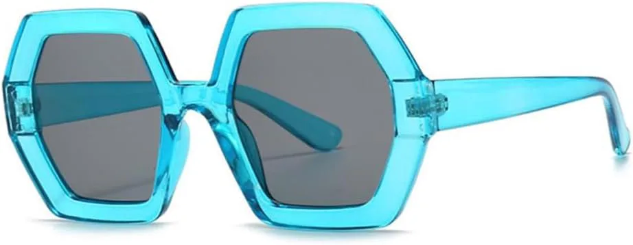 

Крупные солнцезащитные очки Polygon для женщин, большие солнцезащитные очки в черной оправе для мужчин, большие очки с защитой от УФ-излучения generic, Blue Black