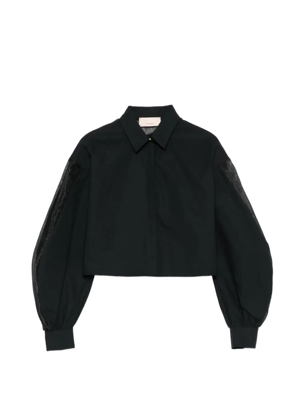 Рубашка с прозрачными деталями Elisabetta Franchi Kids, черный