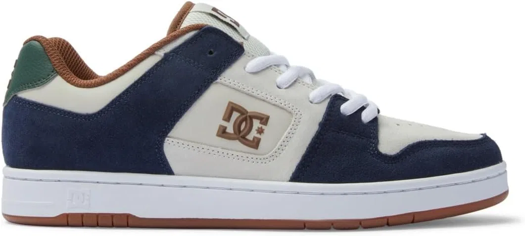 Мужские кожаные скейтбордистские кроссовки DC Shoes Manteca 4 S, Navy Khaki — фото 2