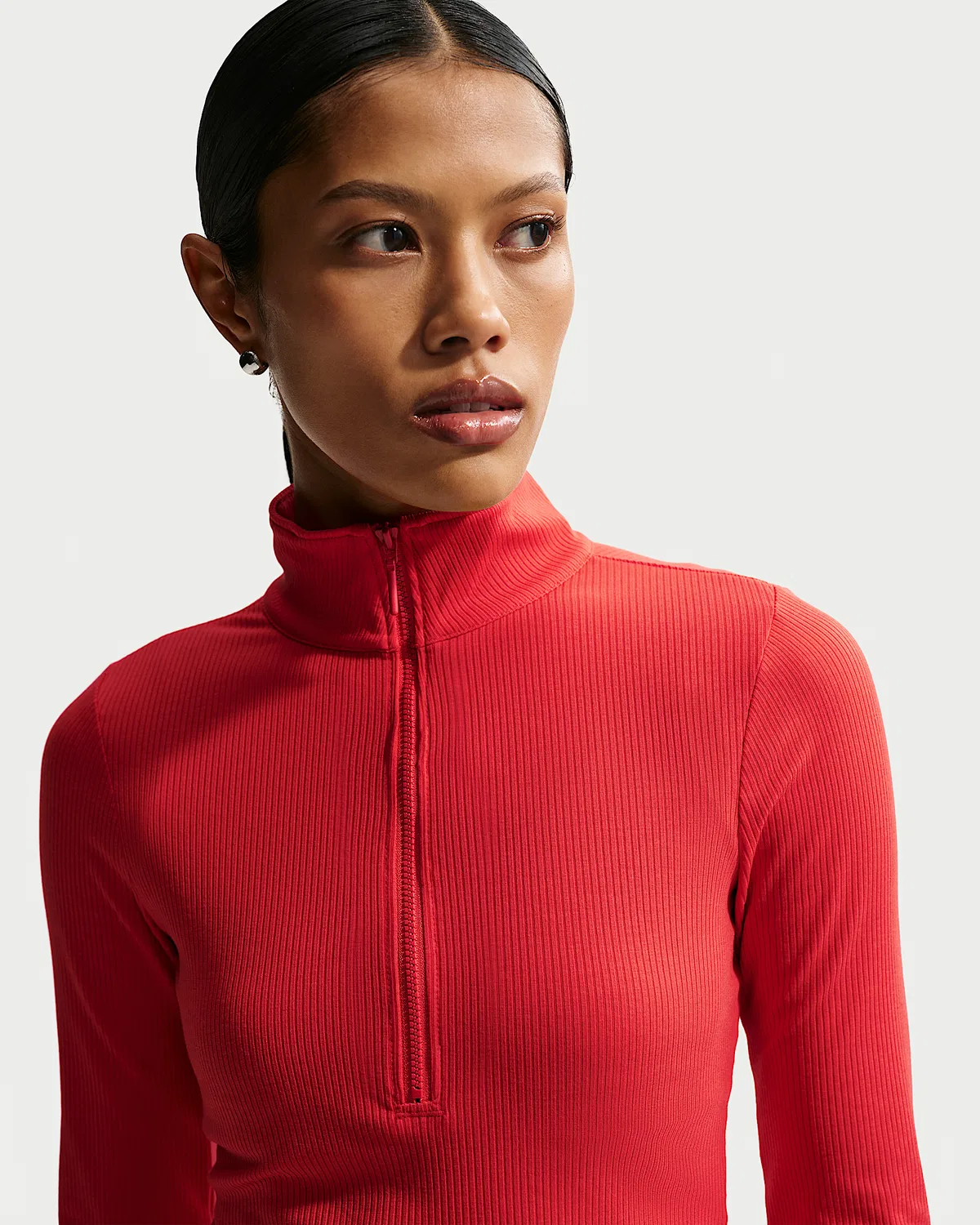 Женская облегающая водолазка с длинным рукавом Nike Sportswear Chill Knit, Light Crimson/Sail — фото 3