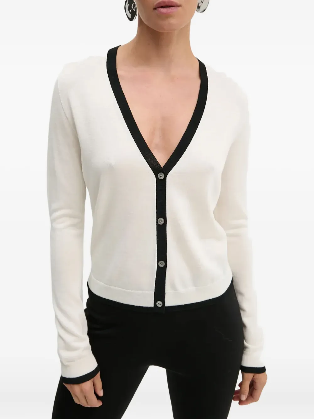 

Кардиган на пуговицах с отделкой Theory, белый