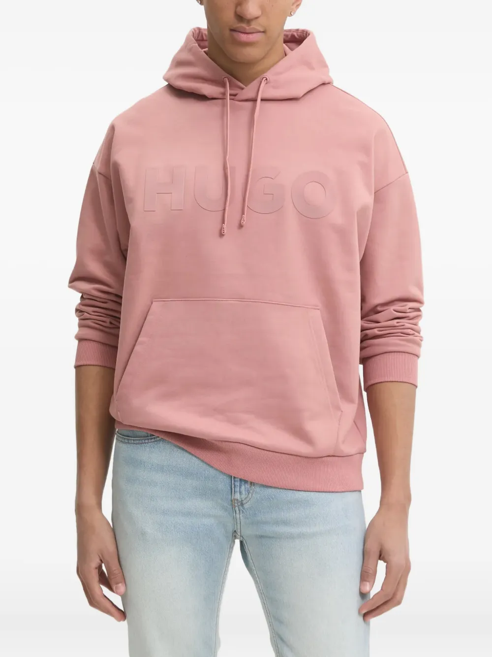

Худи с тиснённым логотипом Hugo, розовый