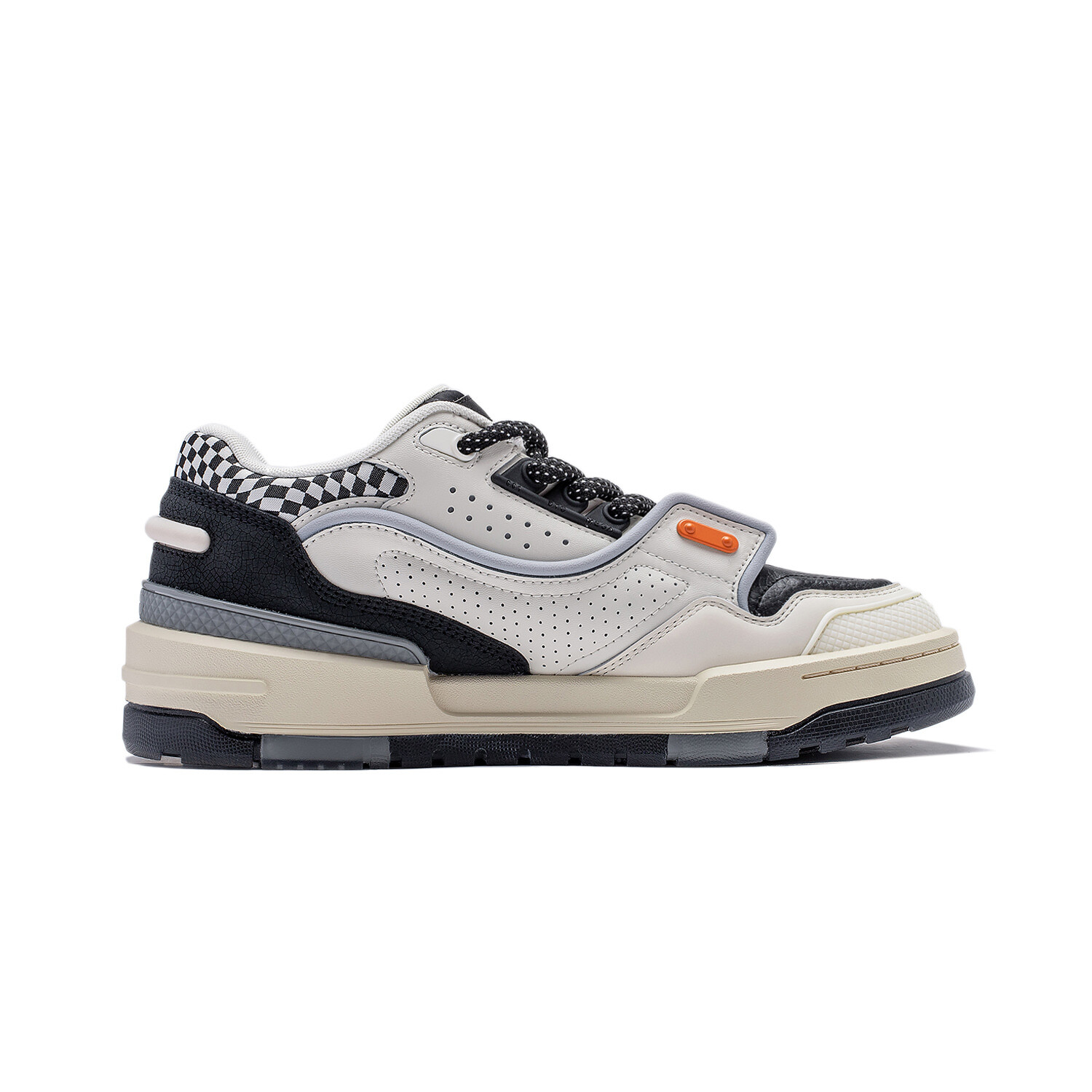 Кроссовки LINING 001 BTC Skateboarding Shoes Men Low-top Beige/Black, бежевый/черный — фото 2