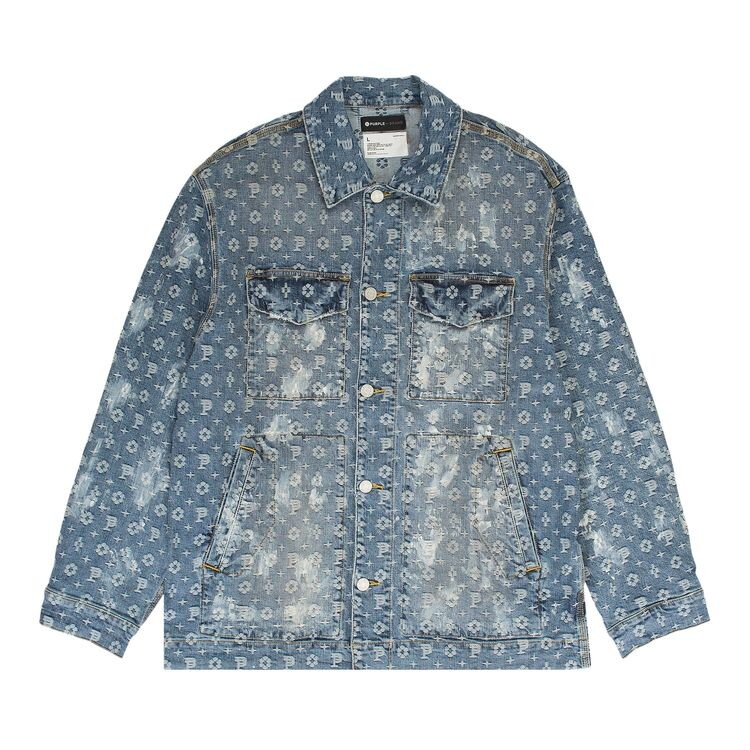 

Куртка PURPLE BRAND Jacquard Monogram Denim Jackets Indigo, синий