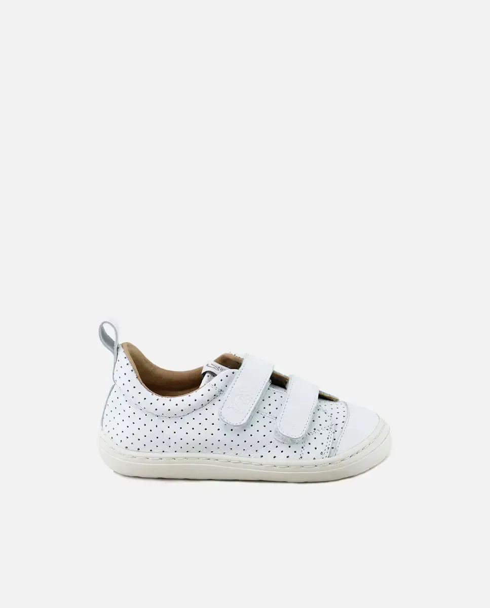 Детские спортивные кроссовки с отделкой из перфорированной кожи barefoot Eli 1957, белый