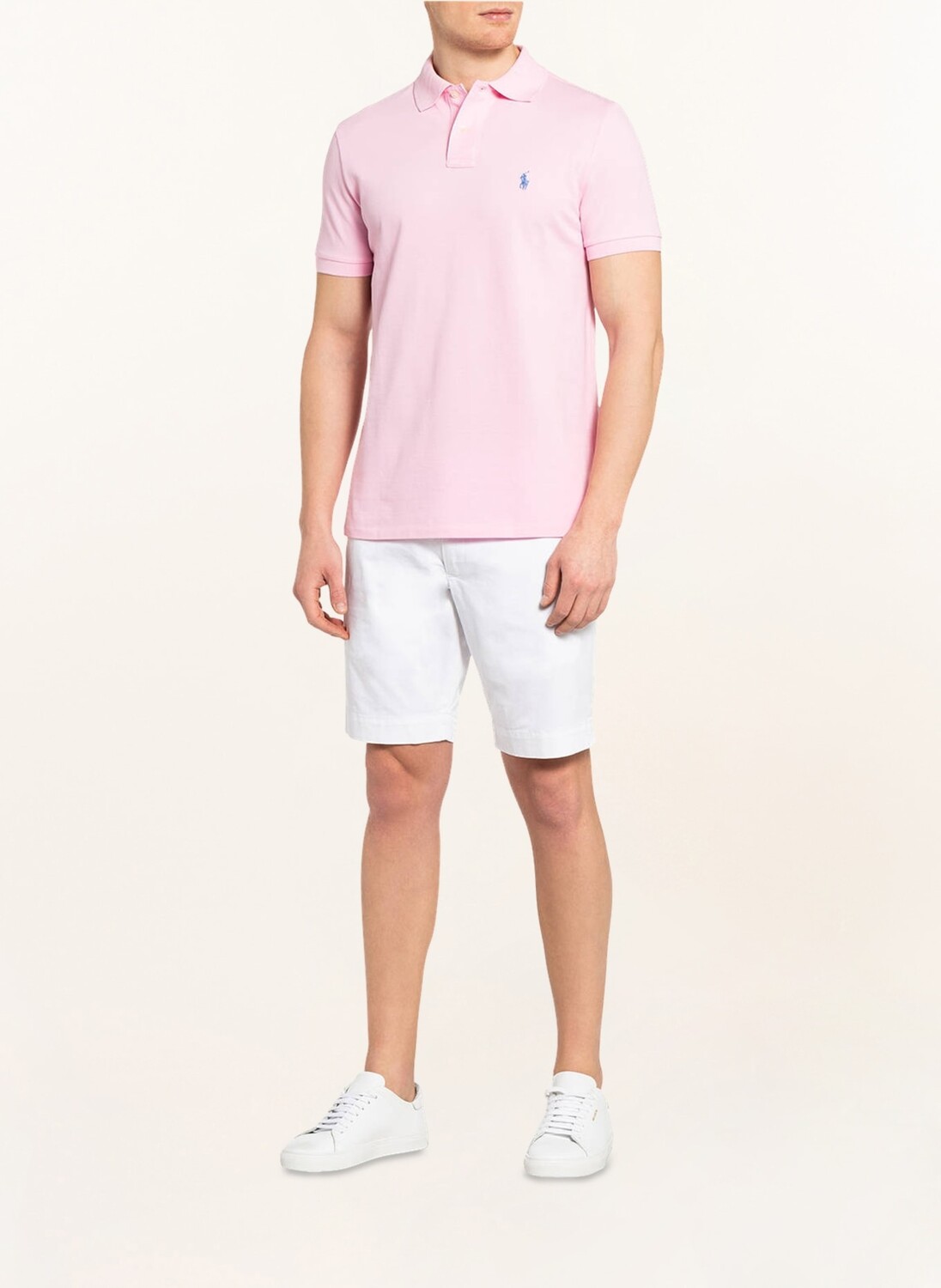 Рубашка-Поло из пике на заказ узкого кроя Polo Ralph Lauren, розовый — фото 2