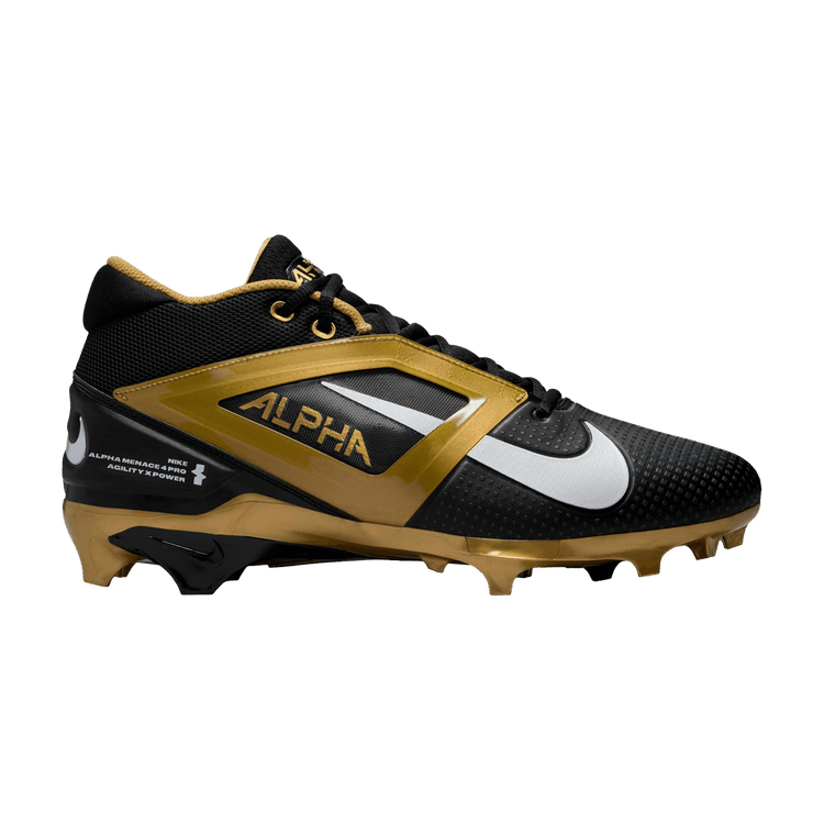 

Бутсы Nike Alpha Menace 4 Pro 'Black Metallic Gold', черный
