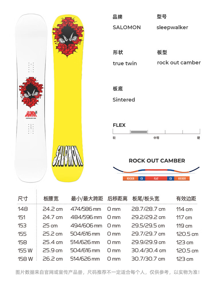 

Salomon Сноуборд для фристайла SLEEPWALKER Wide, 155 см