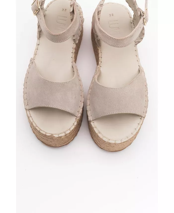 Сандалии Serez Leather Platform Espadrilles (женские) Forever & Always Shoes, коричневый/бежевый — фото 2