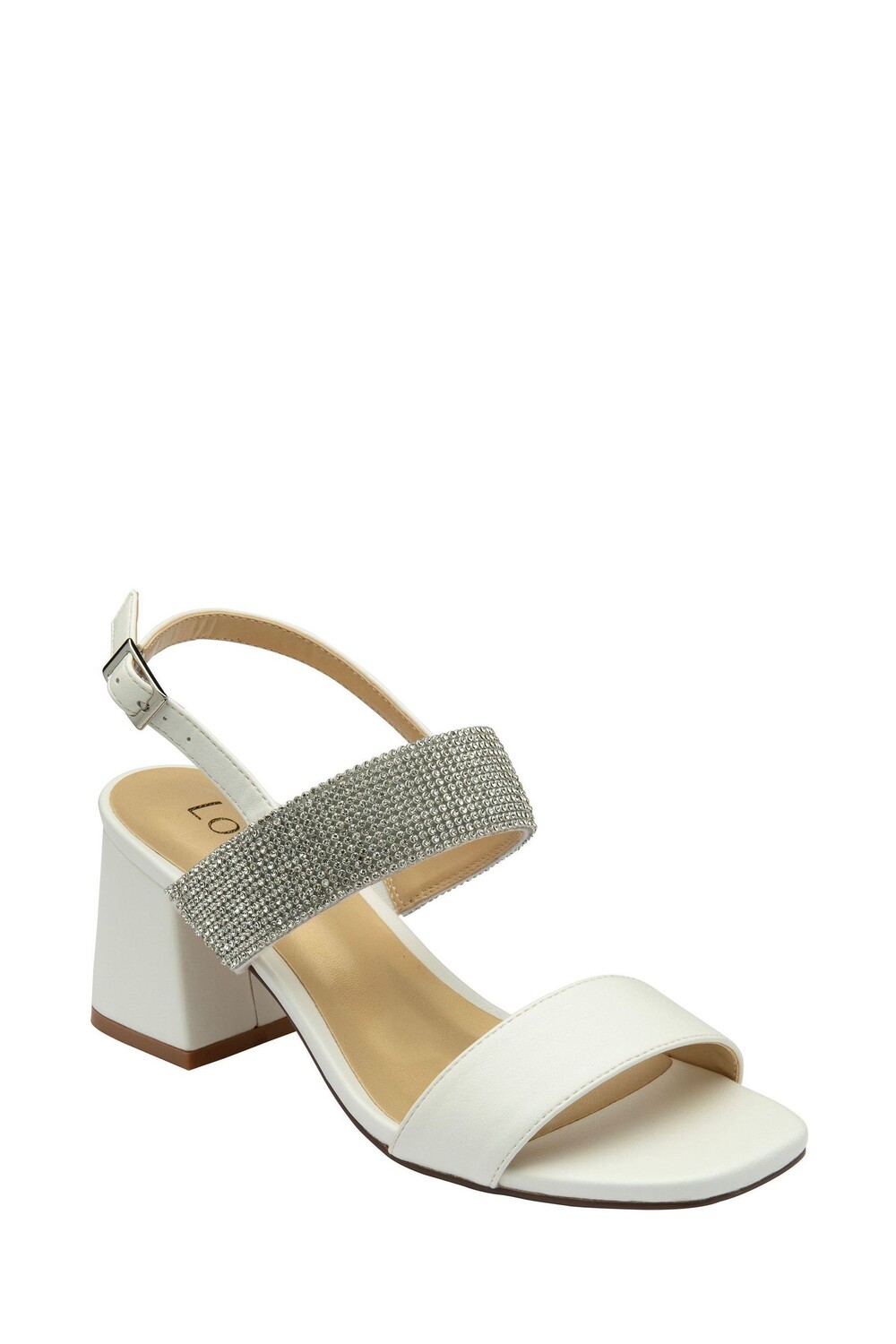 

Босоножки с открытым носком и блочным каблуком Lotus, белый