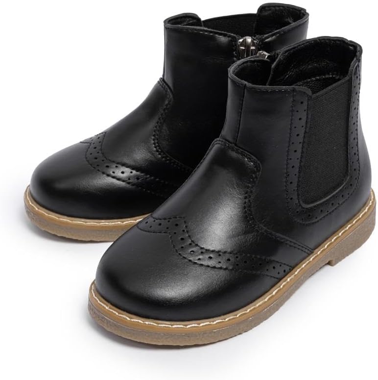 

Детские ботинки для мальчиков и девочек Sawimlgy, классические походные, из искусственной кожи, для улицы, на все сезоны, высокие кроссовки с прочной резиновой подошвой, повседневная обувь, черный