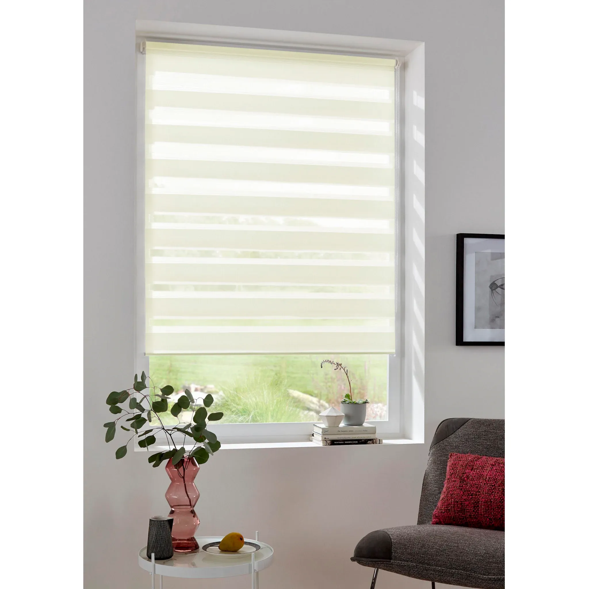 

Двойная рулонная штора мой дом «МАРАНО», светозащита, без сверления, свободно висящая, фиксированного размера, рулонная штора с зажимной опорой My Home, цвет creme