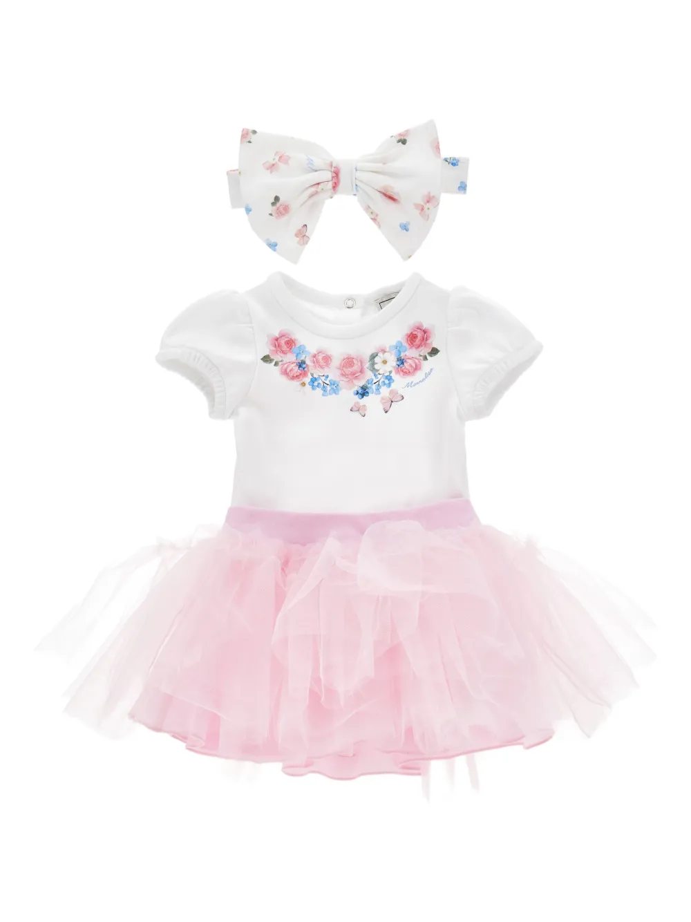 

Комплект для новорожденного с цветочным принтом Monnalisa, белый