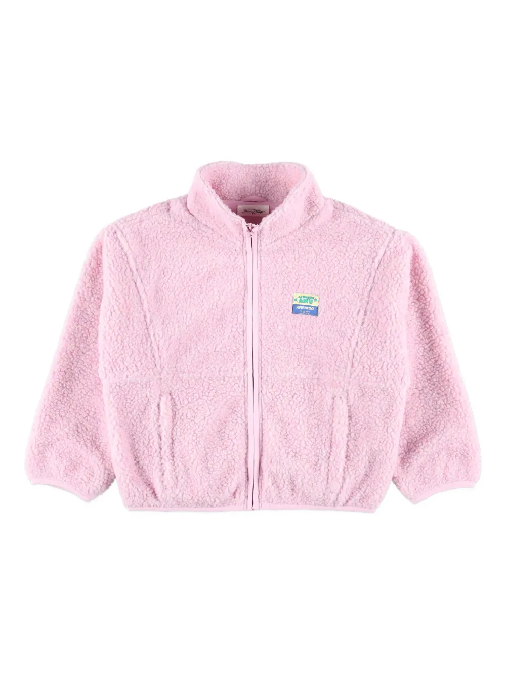 

Укороченная куртка на молнии из ворса American Vintage Kids, розовый