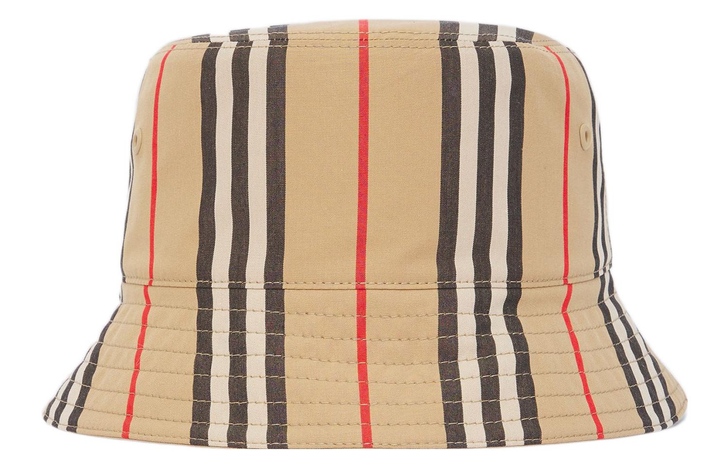 Burberry Реверсивная полосатая шляпа-ведро с принтом, Archive Beige/Soft Tawny — фото 3