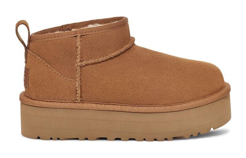 Классические ультра мини-сапожки на платформе Chestnut Kids Ugg, коричневый — фото 2