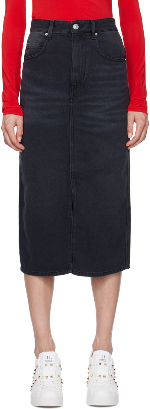

Юбка-миди из серого денима Tilauria Isabel Marant, Faded black