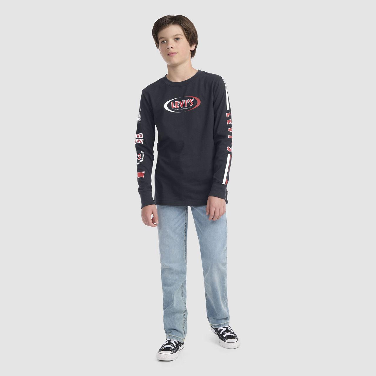 

Футболка Racing Stripes Ls для больших мальчиков S-xl Levi's, Jet Black - Black