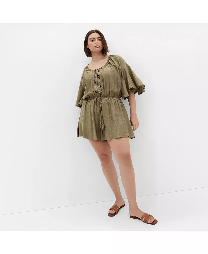 

Комбинезон Harlow Lace Plus Size CITY CHIC, коричневый/бежевый