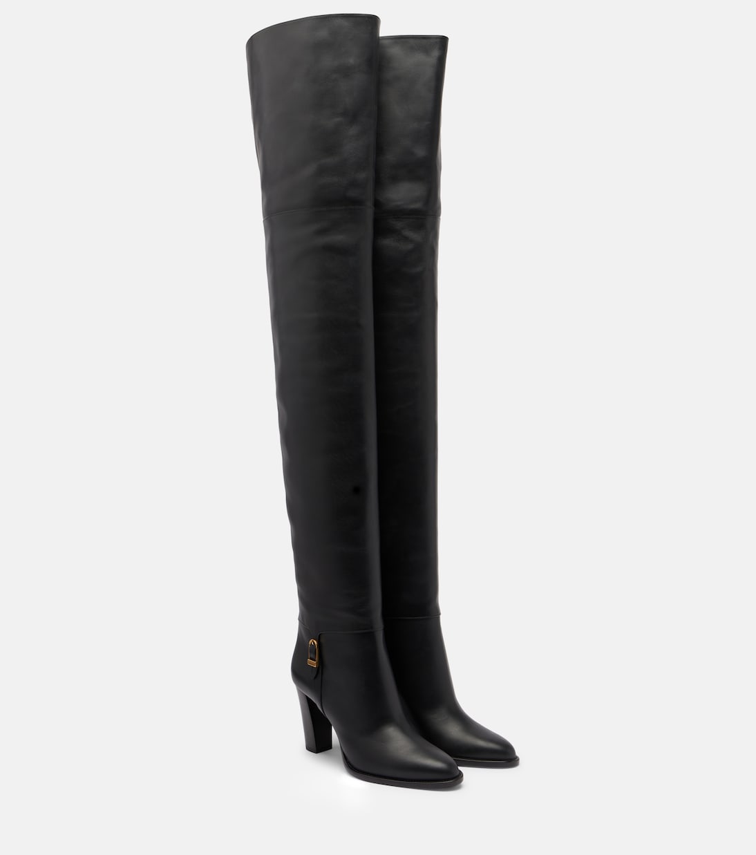 Сапоги выше колена из кожи Julia 85 Saint Laurent, Noir