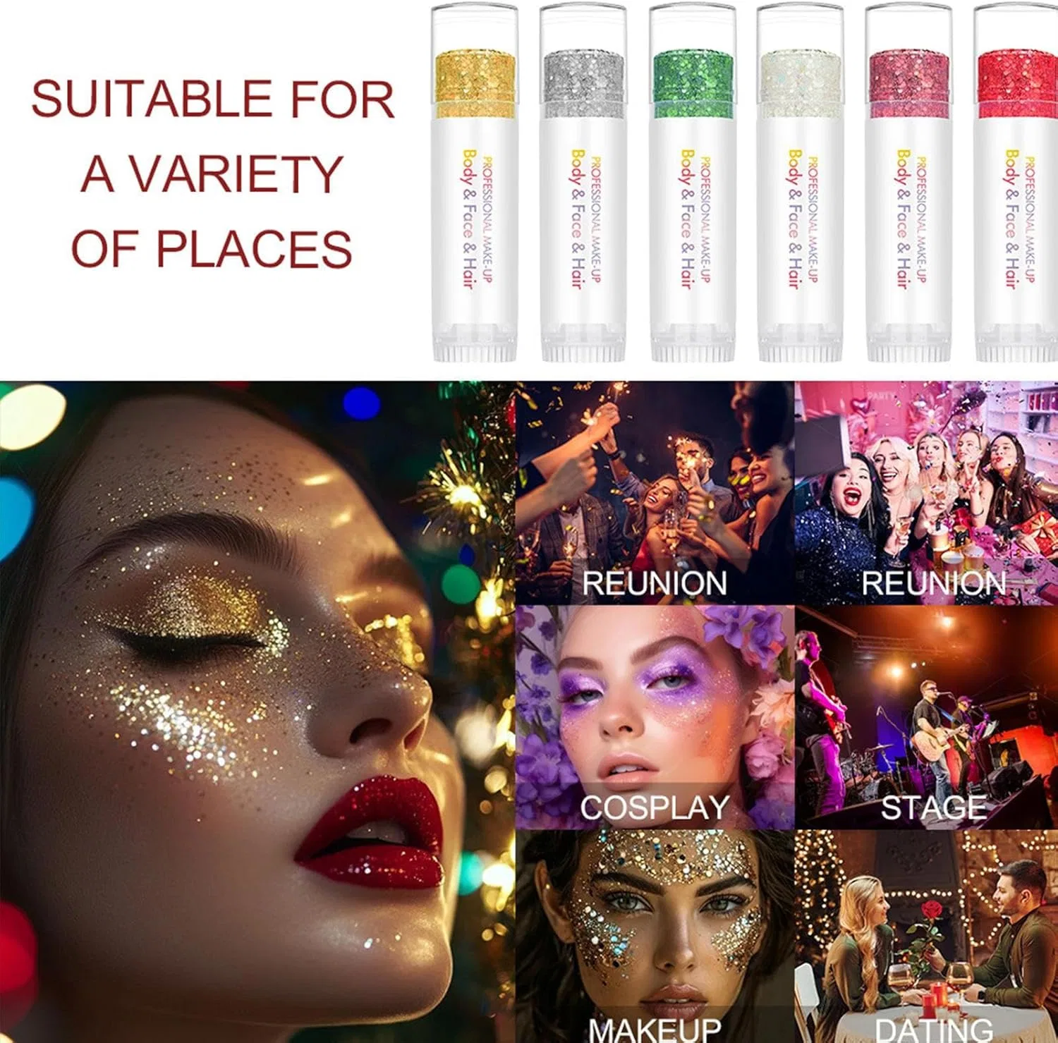 Блеск для тела 6 цветов Glitter Stick — фото 4