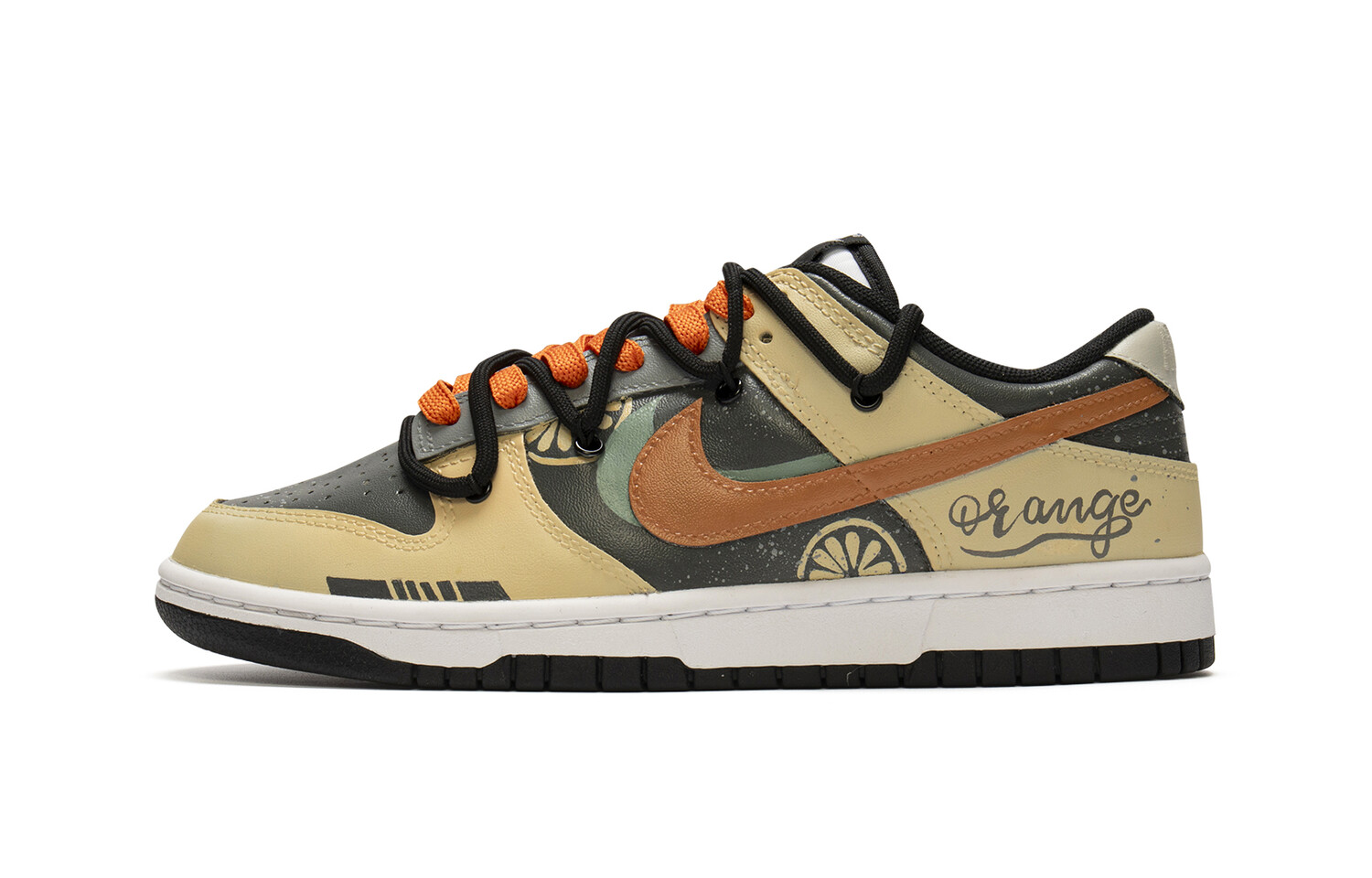 

Кроссовки Nike Dunk Skateboarding Shoes Women's Low-top Yellow-gray-red, серый