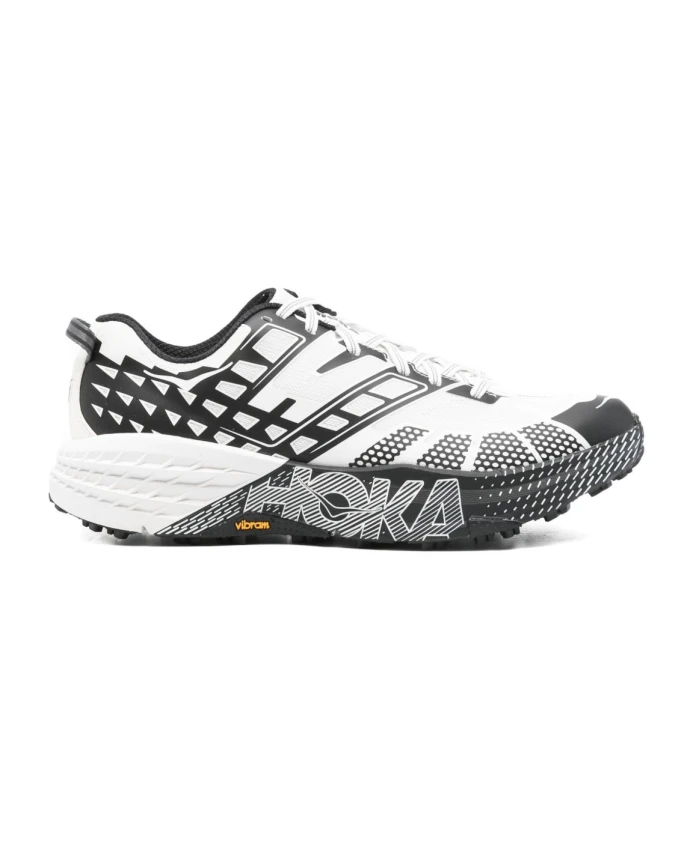 

Белые кроссовки с геометрическим узором, низкий дизайн. Hoka One One, белый