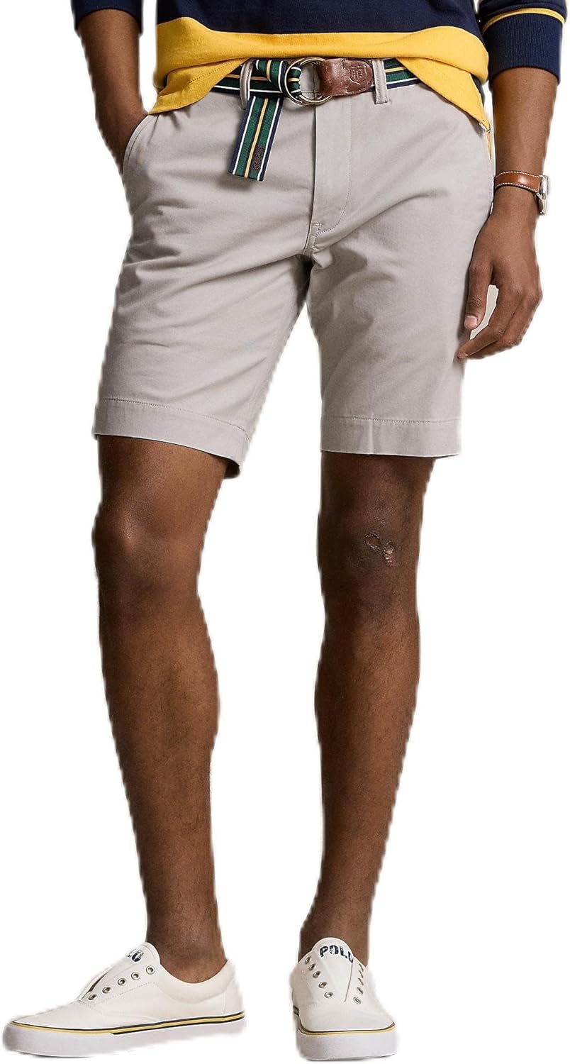 

POLO RALPH LAUREN Мужские шорты-чинос Stretch Slim Fit длиной 9.5 дюймов, Soft Grey