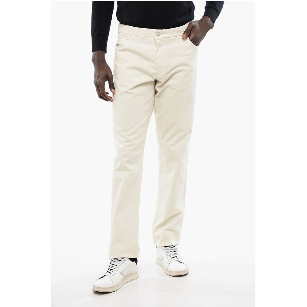 

Хлопковые брюки ID с замшевой нашивкой Corneliani, White