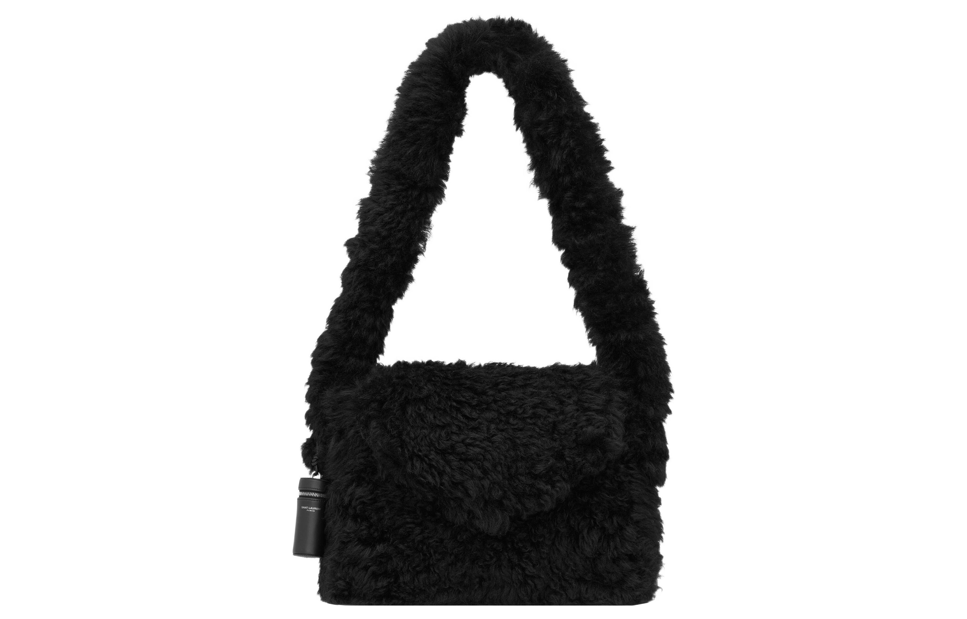 

SAINT LAURENT Сумка через плечо из овчины, мужская, черная