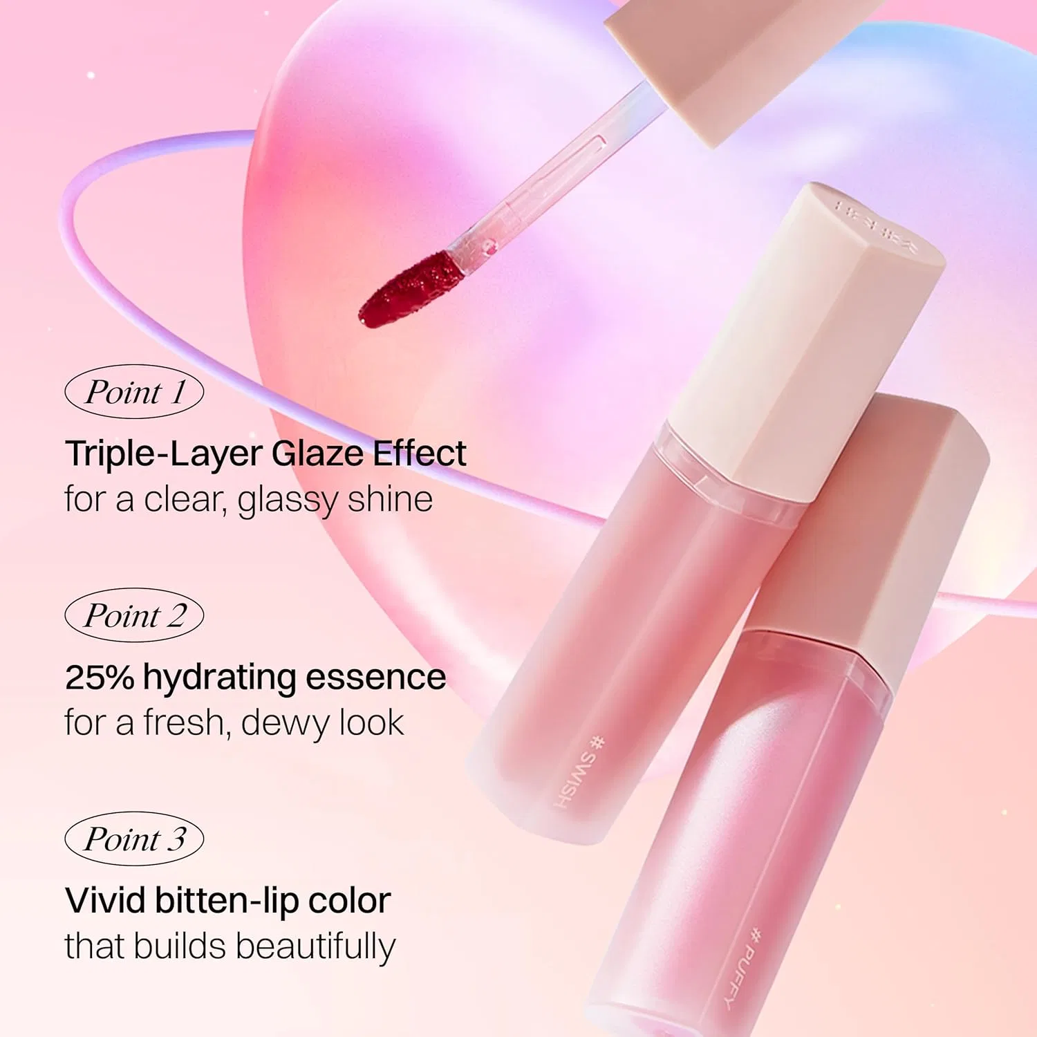 Блеск для губ Holika Holika Heart Crush Bear Glaze Tint 02, глянцевый — фото 3