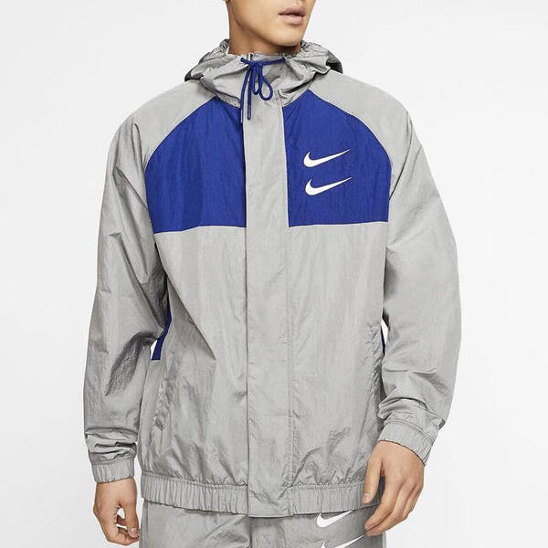 Куртка Nike Sportswear Swoosh Windproof Sports Woven Jacket Gray, мультиколор — фото 4