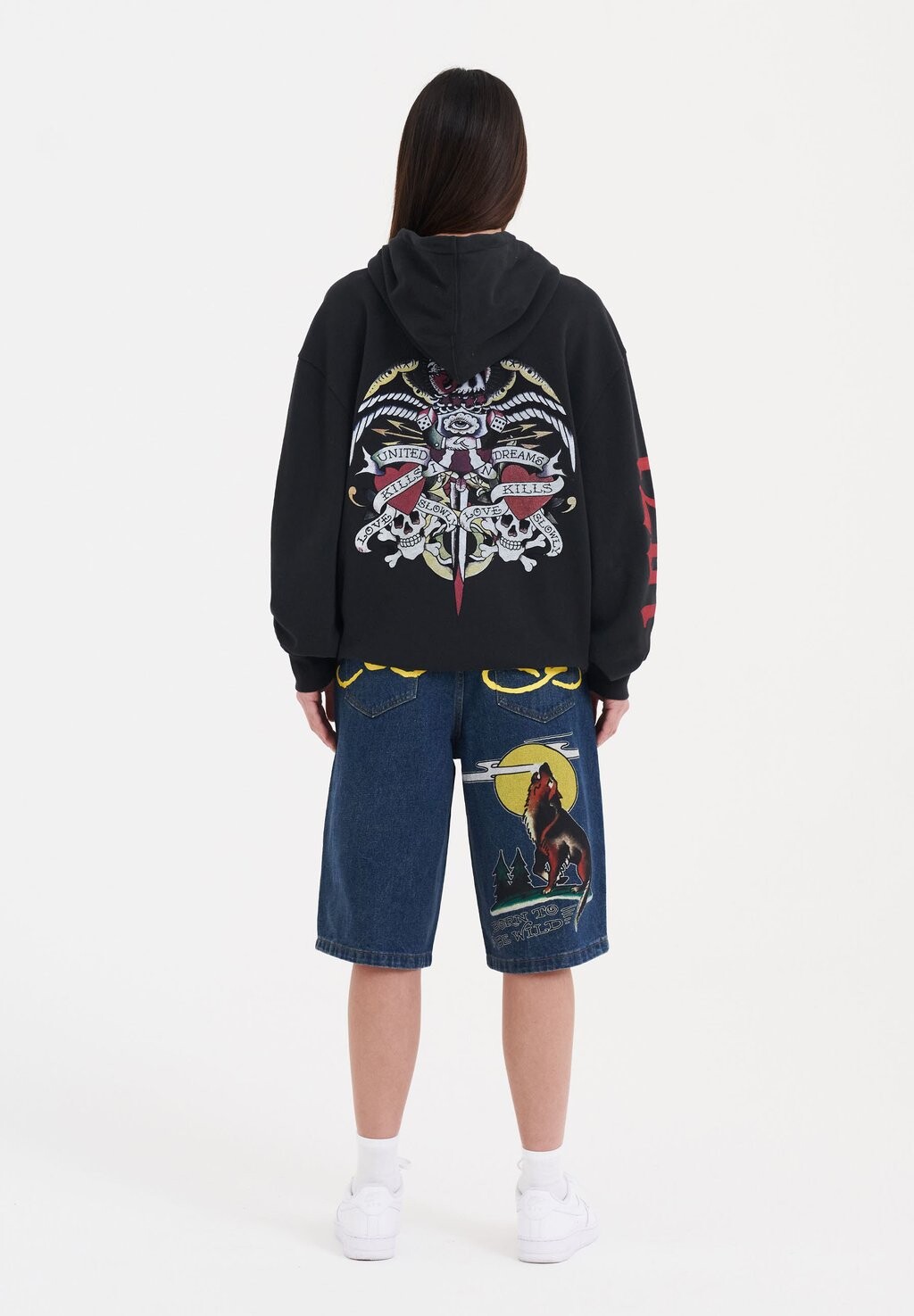 

Толстовка на молнии ABSRACT LOVE KILLS SLOWLY GRAPHIC ZIP THRU Ed Hardy, черный