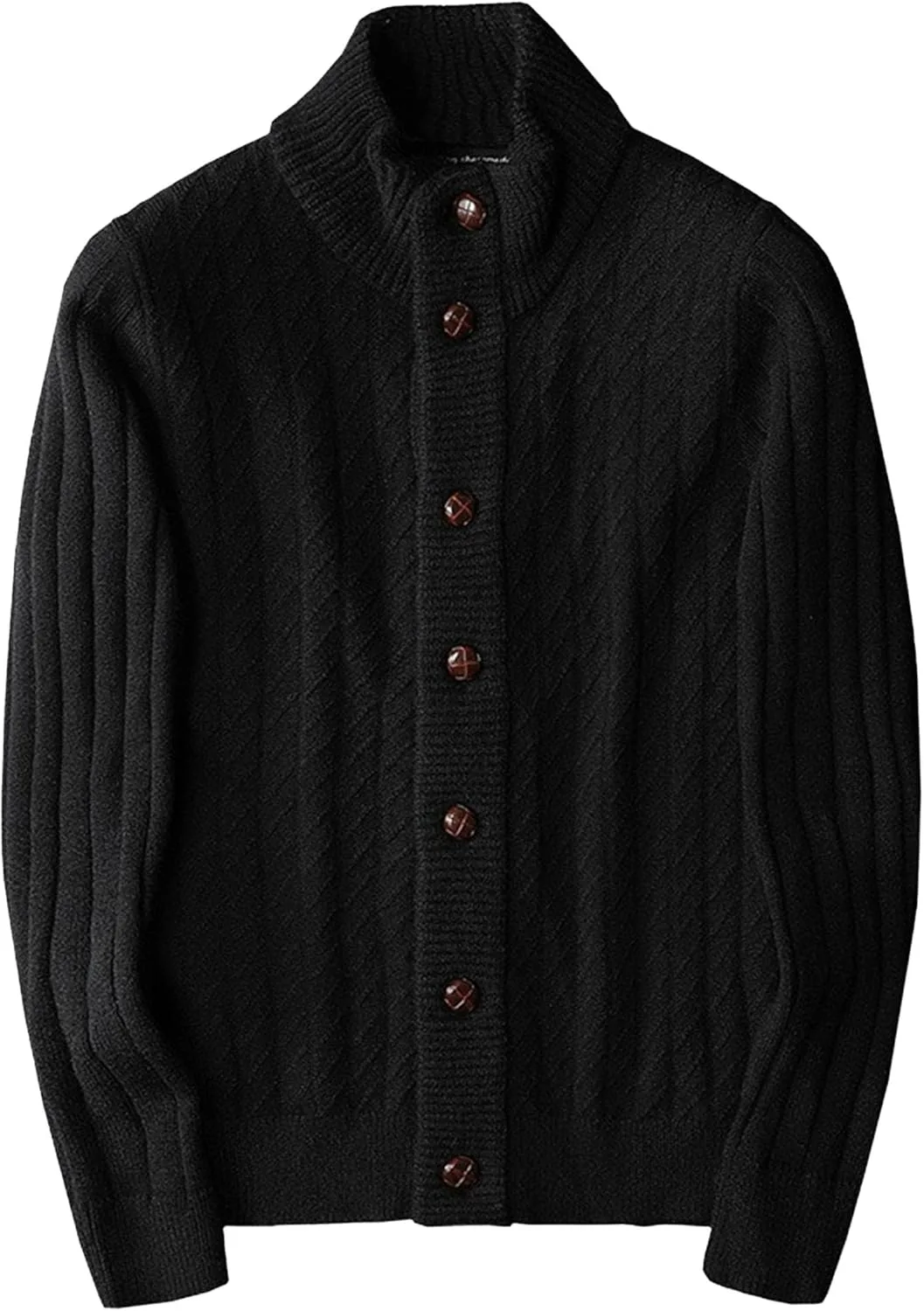 

Мужской вязаный кардиган с воротником стойкой, Slim Fit